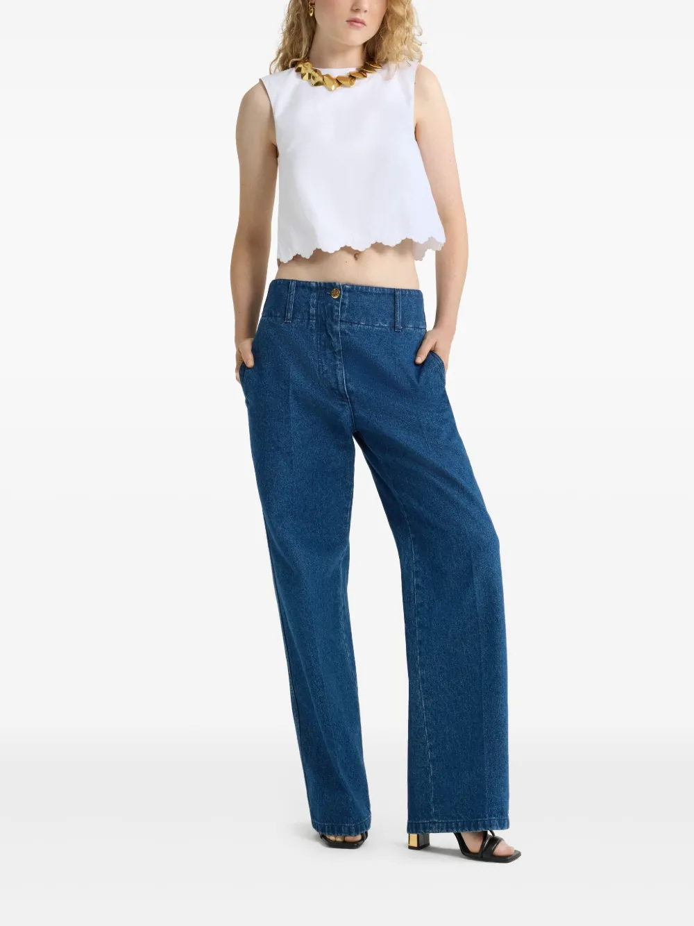 Patou Jeans met wijde pijpen - Blauw