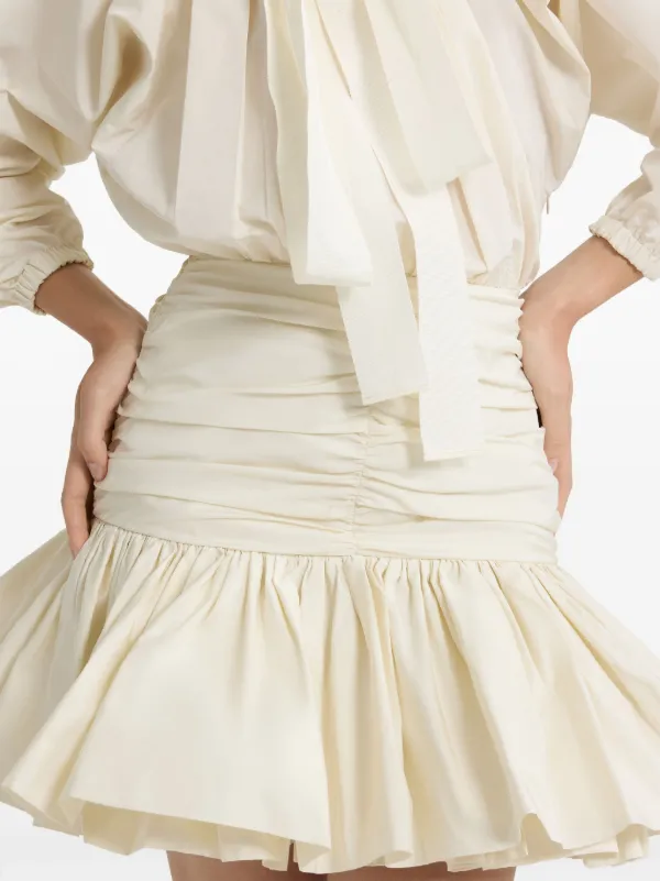 Patou Volume Sleeve Mini Dress | White | FARFETCH