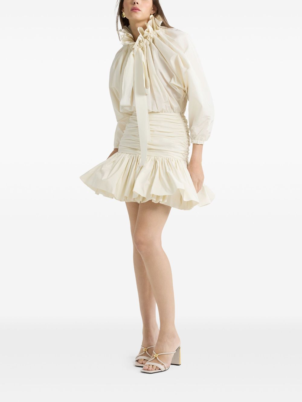 Patou ruffled dress - Wit