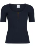 Patou scoop-neck ribbed T-shirt - Blue