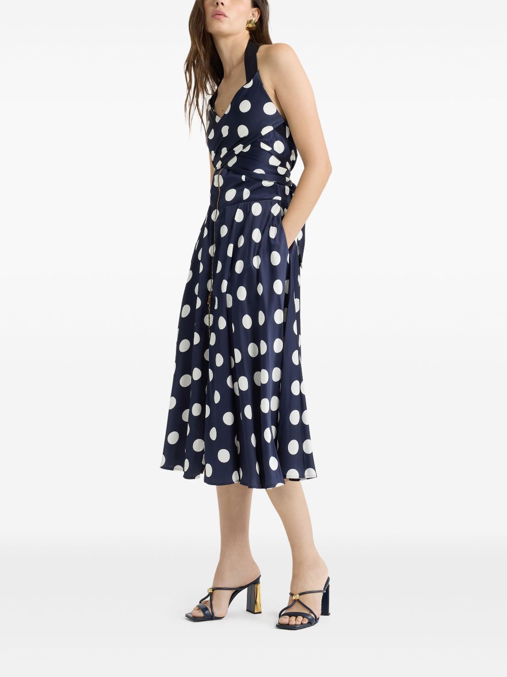 Patou halterneck midi dress - Blue