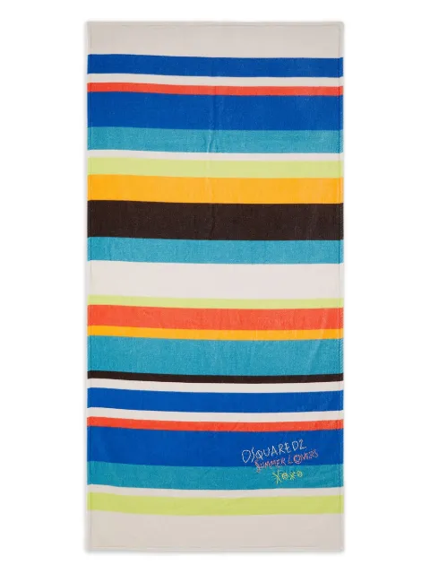 DSQUARED2 Summer Lovers Sunset striped-embroidered towel