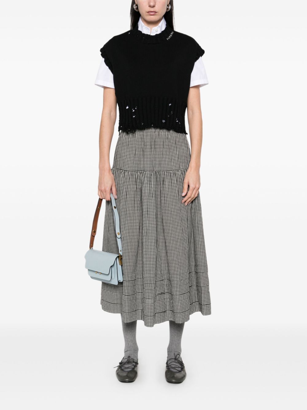 Marni distressed-effect vest - Zwart