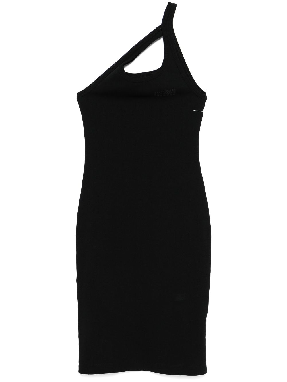 MM6 Maison Margiela Geribbelde midi-jurk Zwart