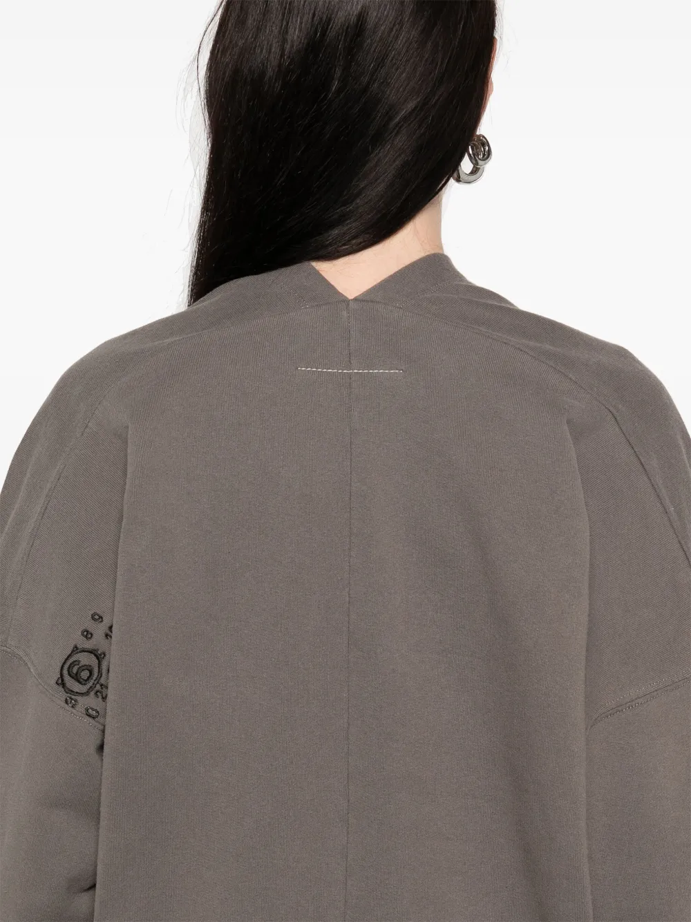Shop Mm6 Maison Margiela Asymmetric Sweatshirt In Brown