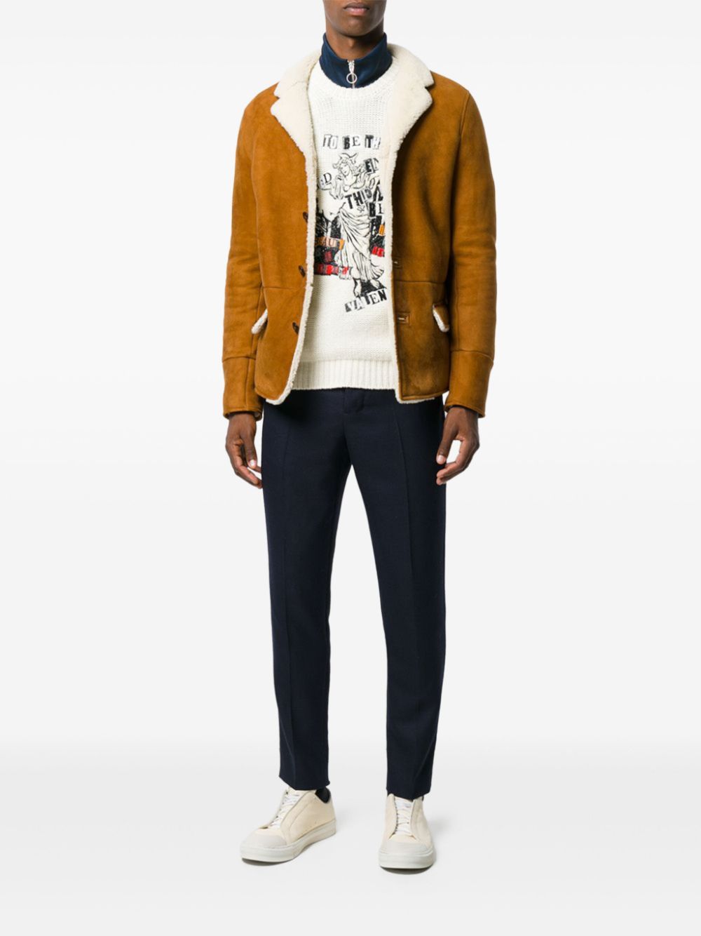 Valentino Garavani shearling-trim jacket - Bruin