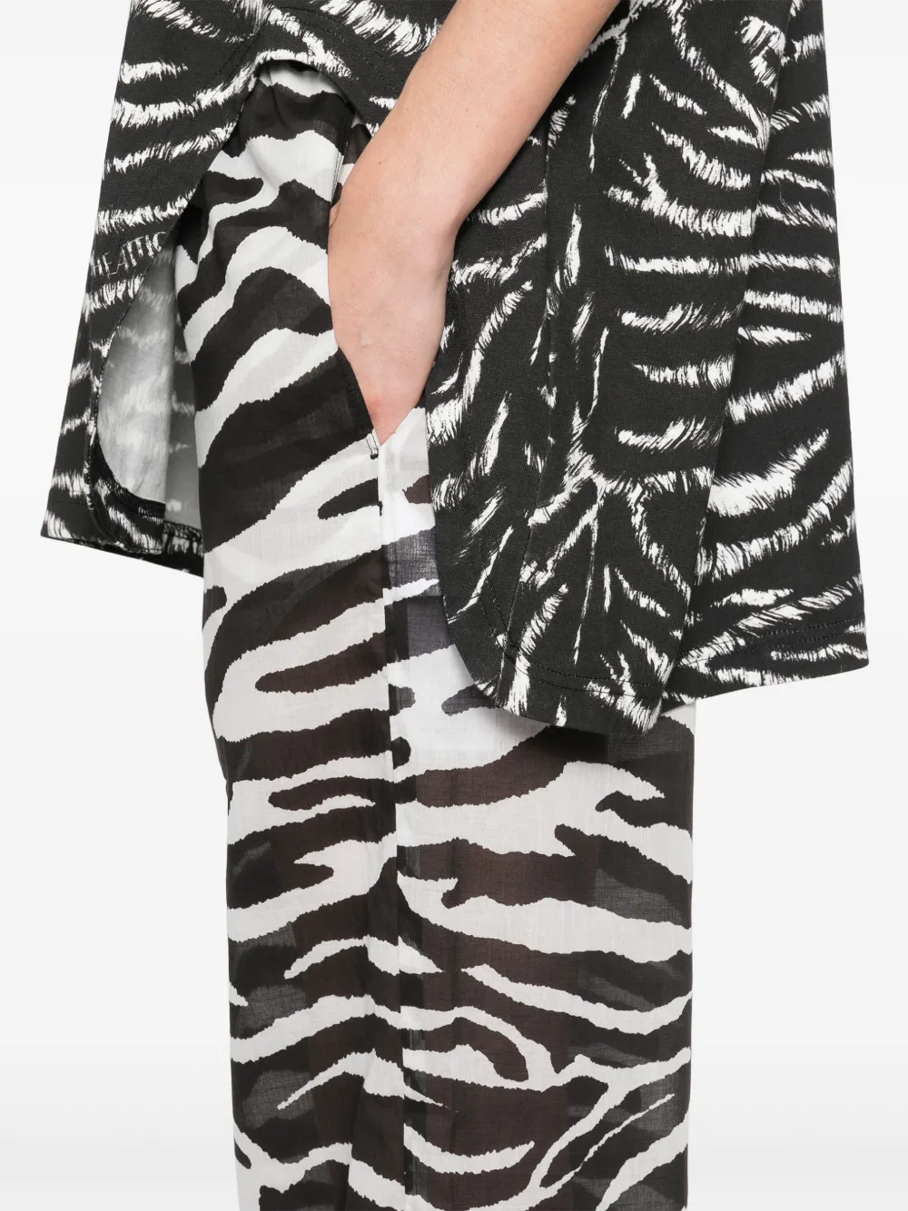 The Attico Pantaloni semi trasparenti con stampa zebra | Image 5