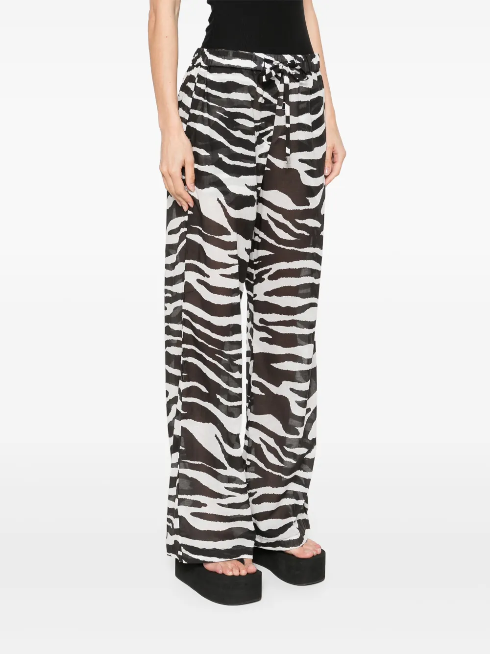 The Attico Pantaloni semi trasparenti con stampa zebra | Pantaloni | Image 3