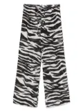 The Attico zebra-print sheer trousers - Black