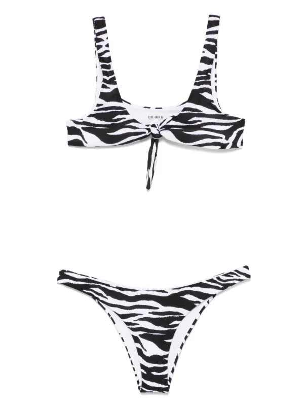 ビキニ The Attico Zebra Print Bikini With Adjustable Knot Top 27685315_59029521_600.jpg