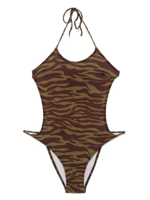 The Attico traje de baño con estampado de cebra