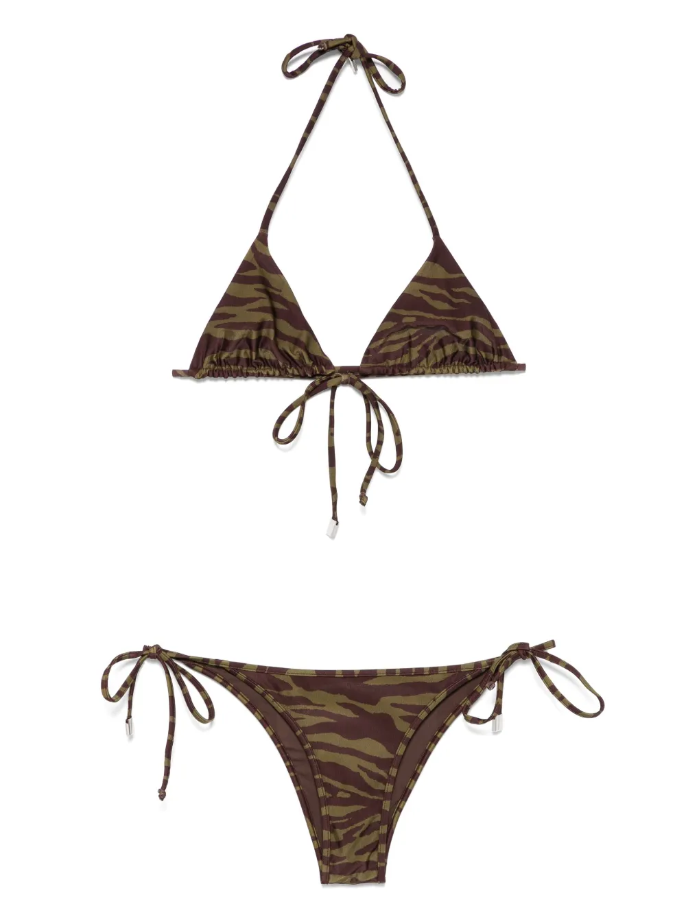 The Attico zebra-print bikini | Green | Image 1