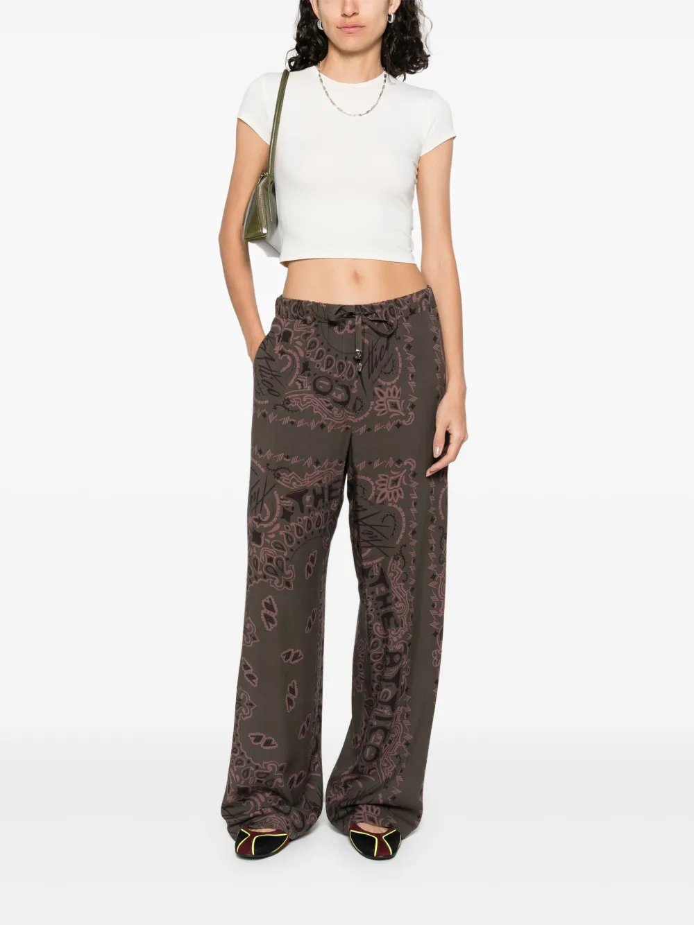 The Attico paisley-print trousers - Groen