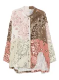 The Attico paisley-print patchwork shirt - Brown