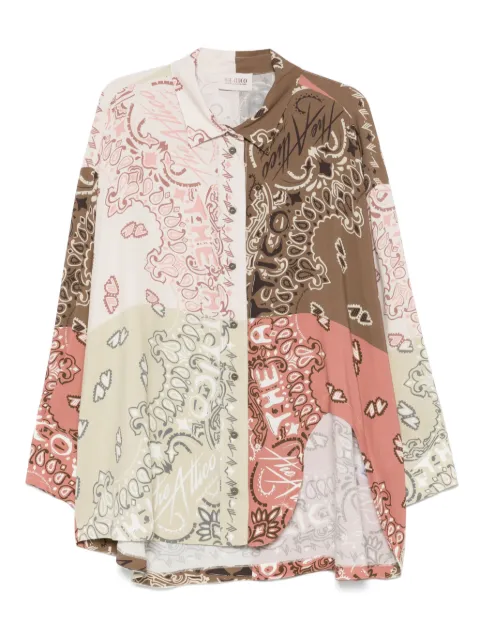 The Attico camisa con estampado de cachemira y diseño patchwork