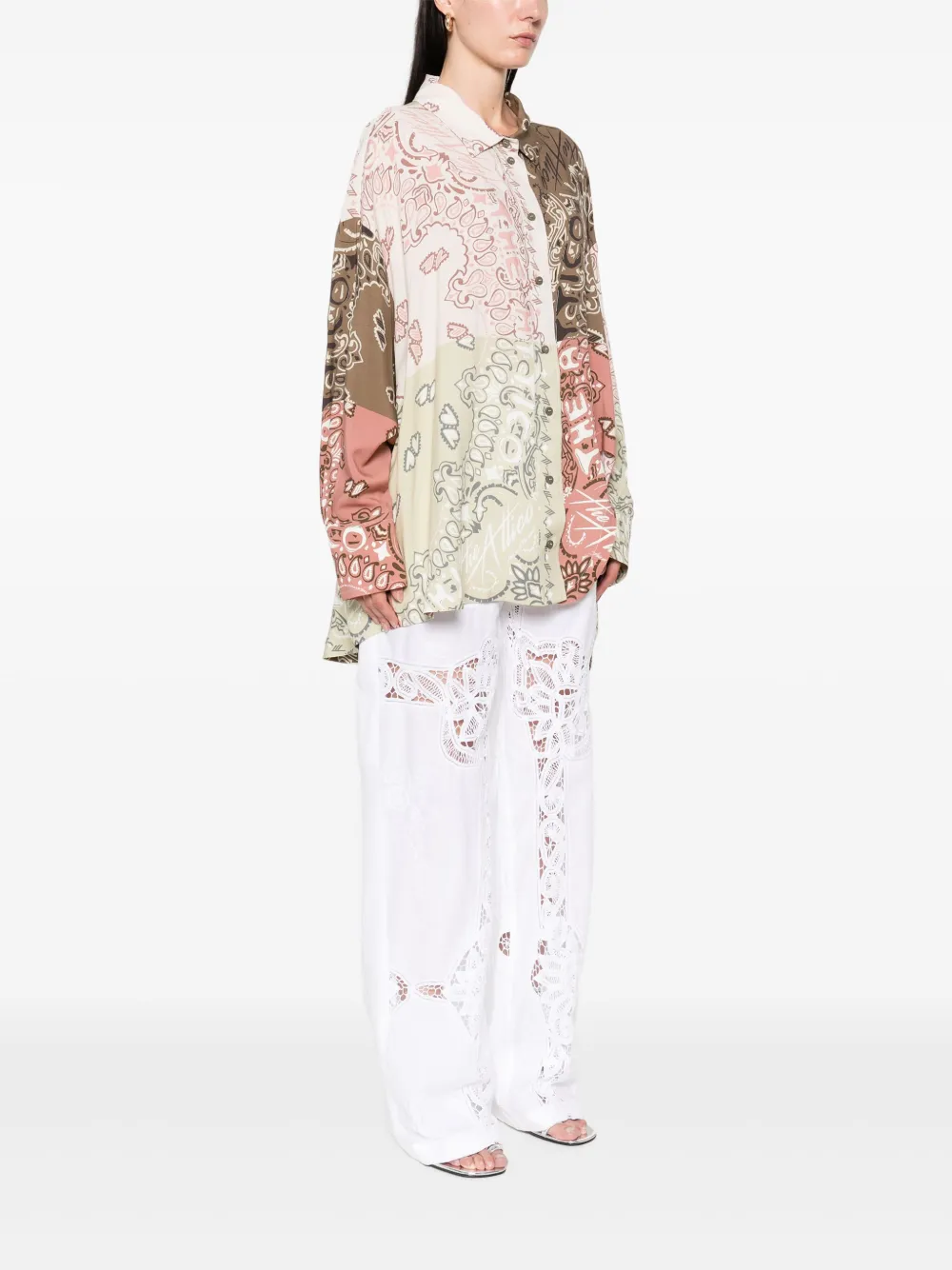 The Attico Blouse met paisley-print Bruin