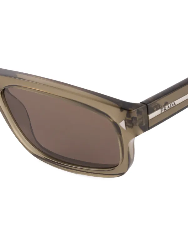 PRADA スクエア サングラス ブラウン Prada Eyewear スクエアフレーム サングラス | ブラウン | FARFETCH JP