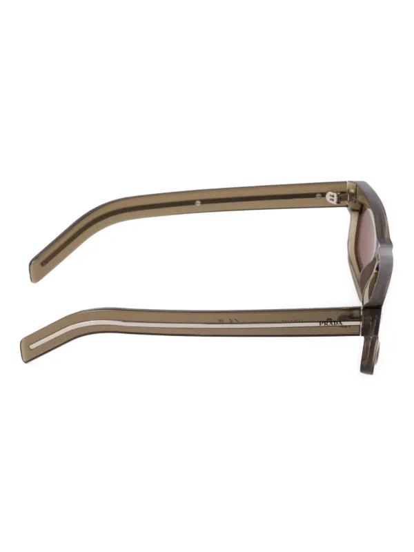 Prada Eyewear スクエアフレーム サングラス | ブラウン | FARFETCH JP