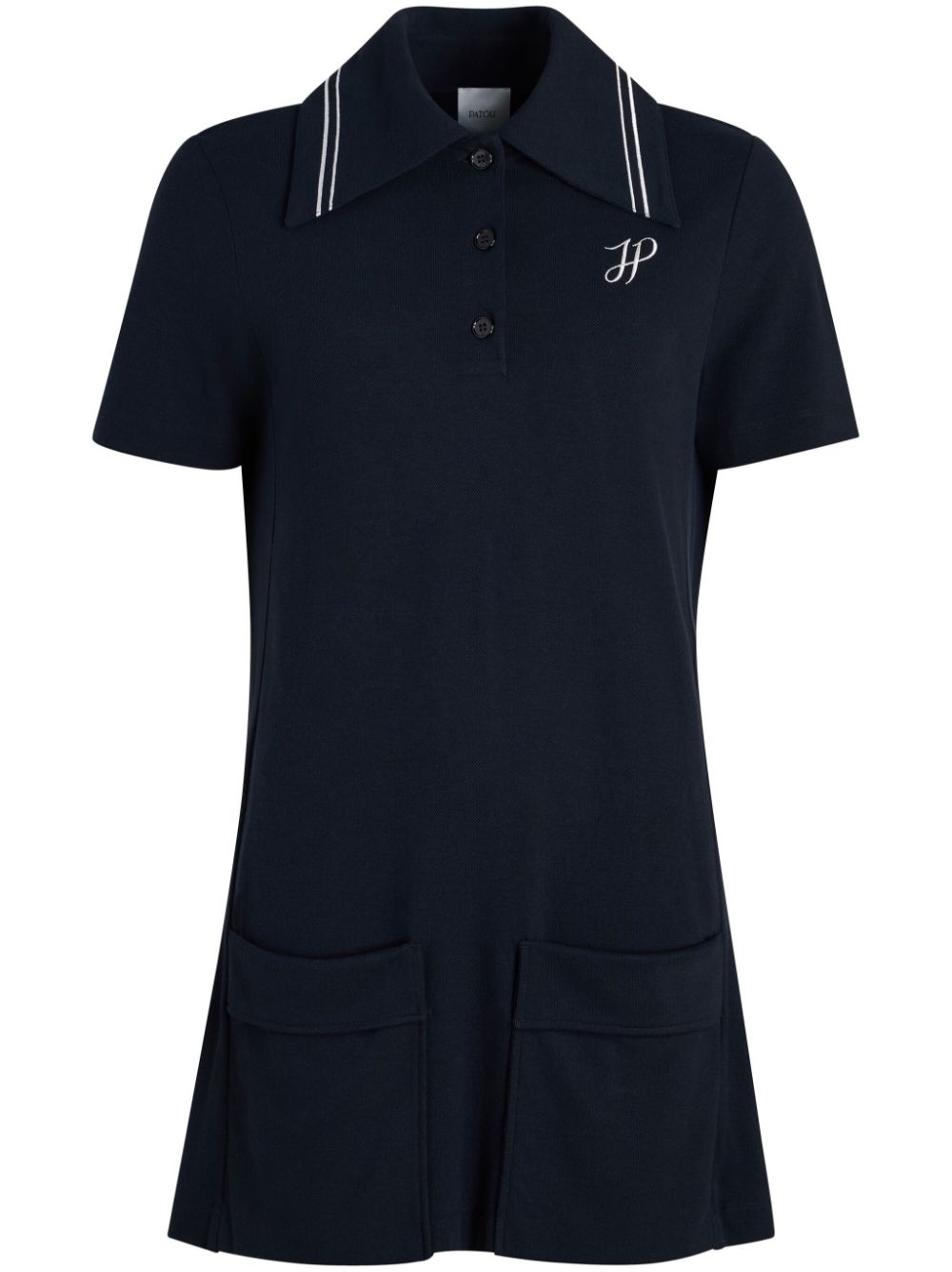 JP-embroidered polo mini dress