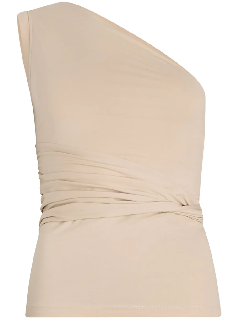 Shop Patou One-shoulder Organic Cotton Top In Neutrals