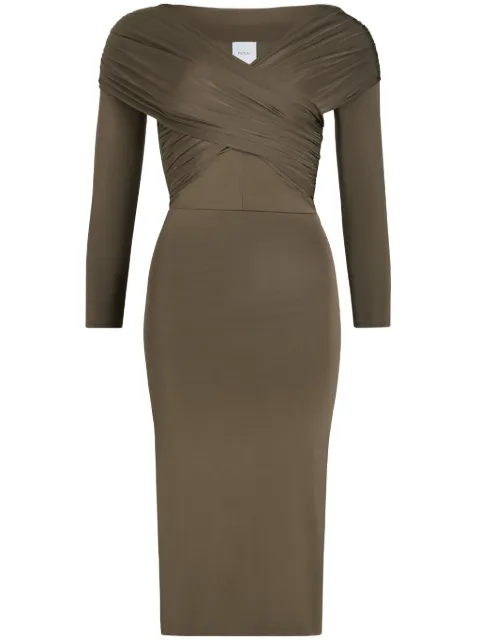 Patou vestido midi con diseño cruzado