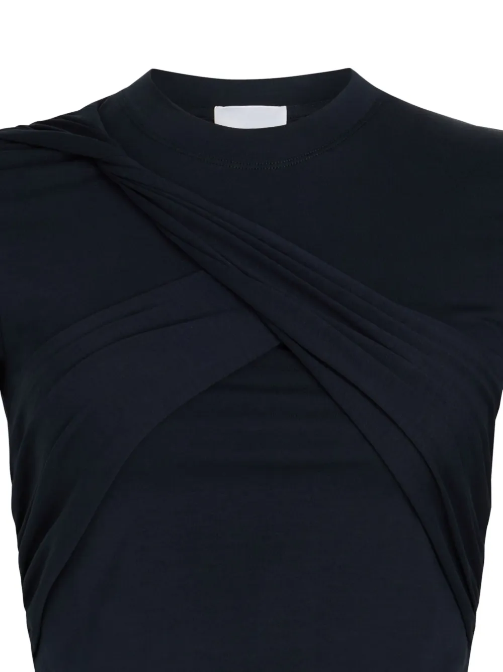 Patou draped cropped T-shirt - Blauw