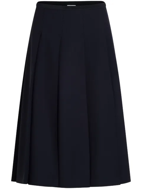 Patou pleated twill midi skirt