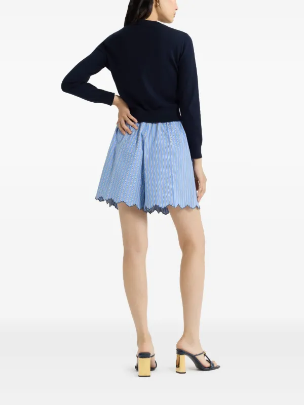 日曜日23時59分までPATOUショートパンツ Patou ストライプ ショートパンツ | ブルー | FARFETCH JP