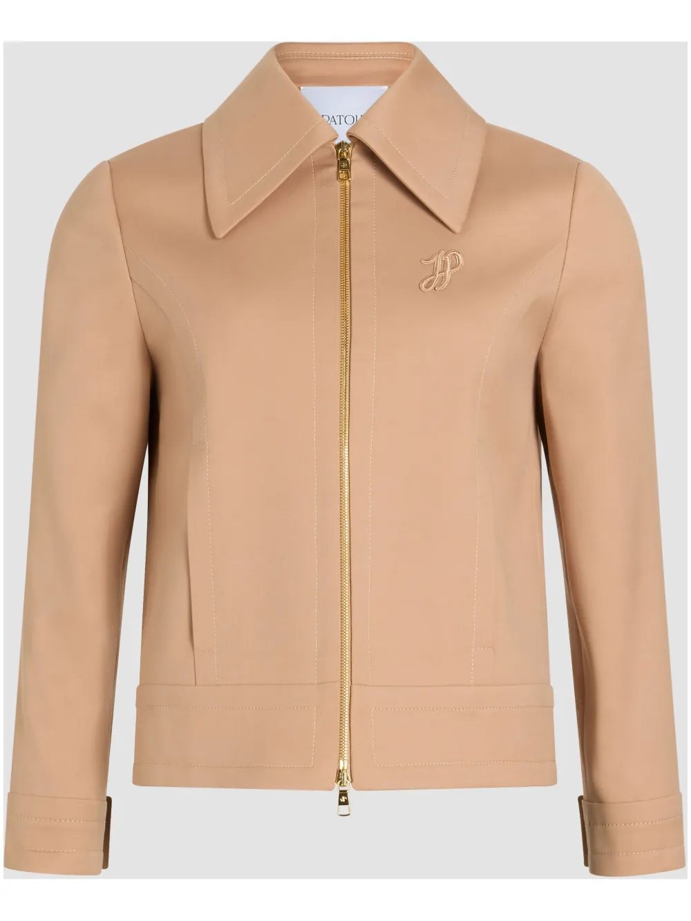 Patou Zip-up Cropped Twill Jacket In Neutrals