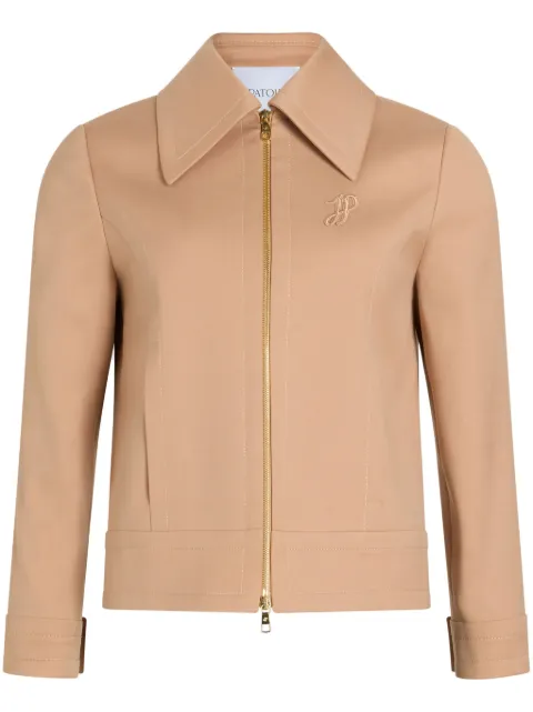 Patou zip-up cropped twill jacket