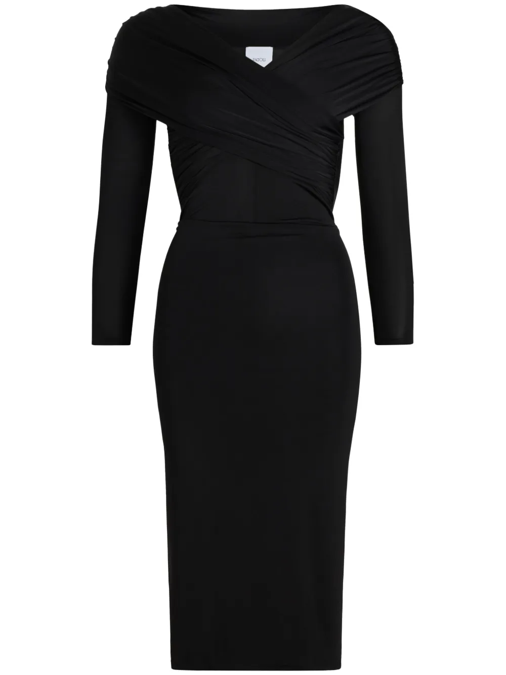 crossover-neck dress