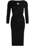 Patou crossover-neck dressbla - Black