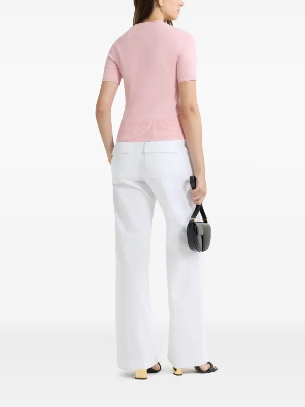 【美品】PATOU ホワイト ジャカードニットTシャツ PATOU ホワイト ジャカードニットTシャツ