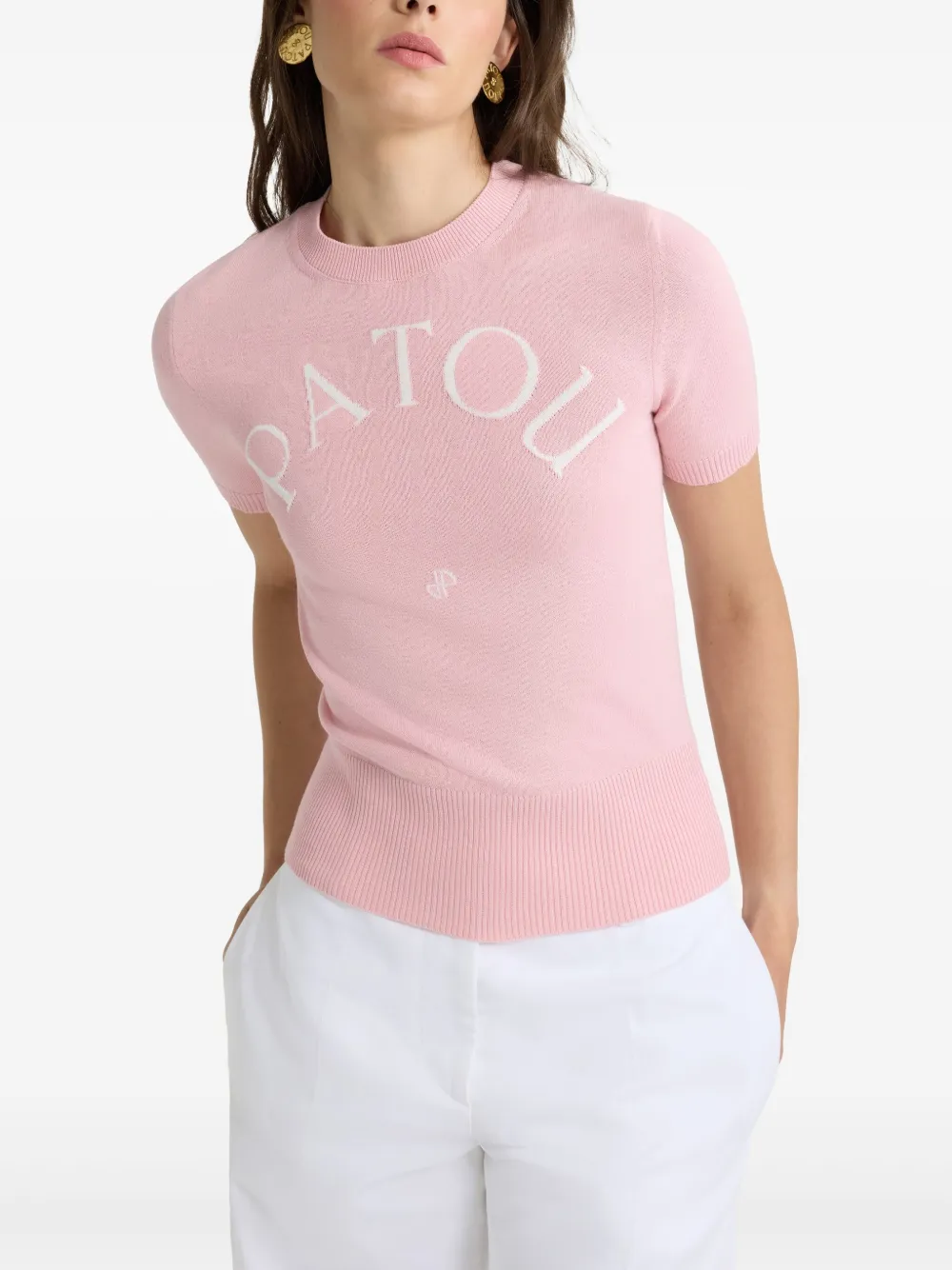Patou T-shirt met logo-jacquard Roze