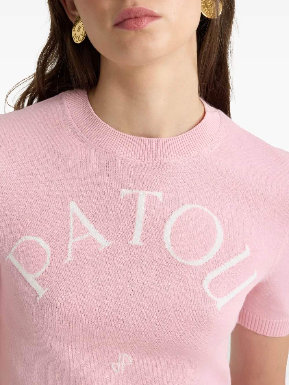 Patou T-shirt met logo-jacquard Roze