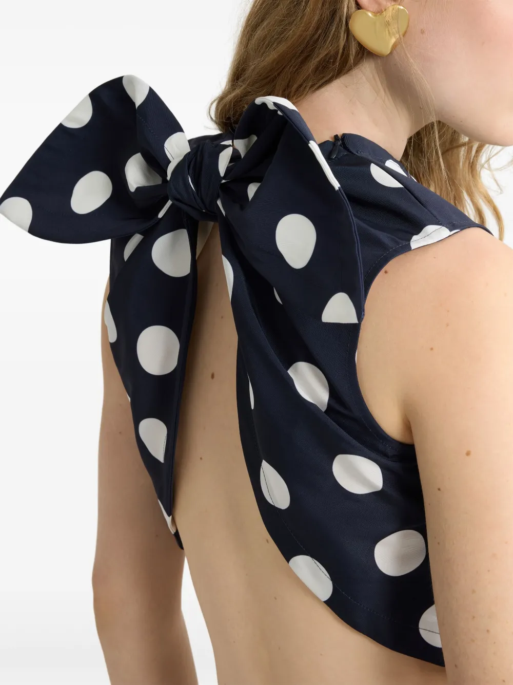 Shop Patou Scarf Faille Top In Blue
