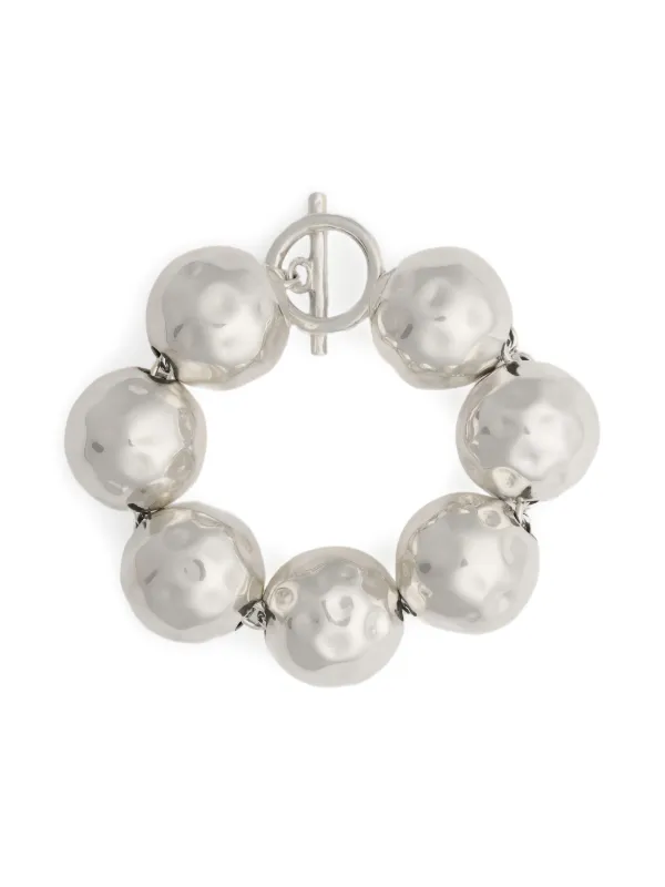 Patou Hammered Sphere Bracelet in Silver
