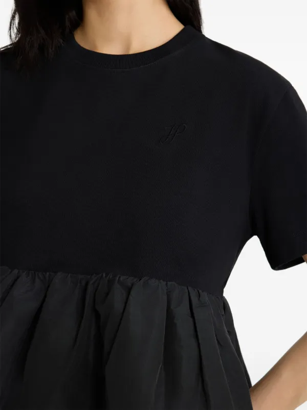 人気特価 Patou FARFETCH | Black | T-shirt ruffle-hem トップス