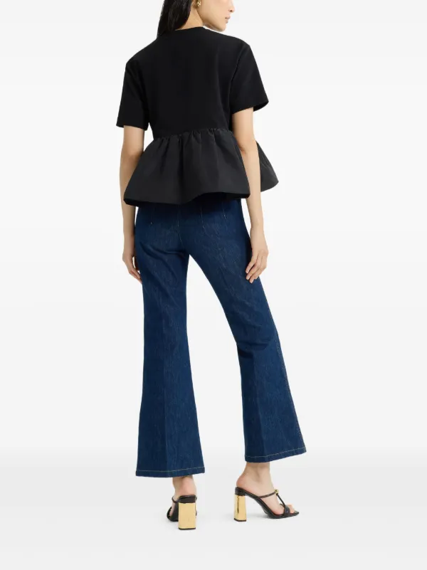 Patou ruffle-hem T-shirt | Black | FARFETCH