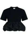 Patou ruffle-hem T-shirt - Black