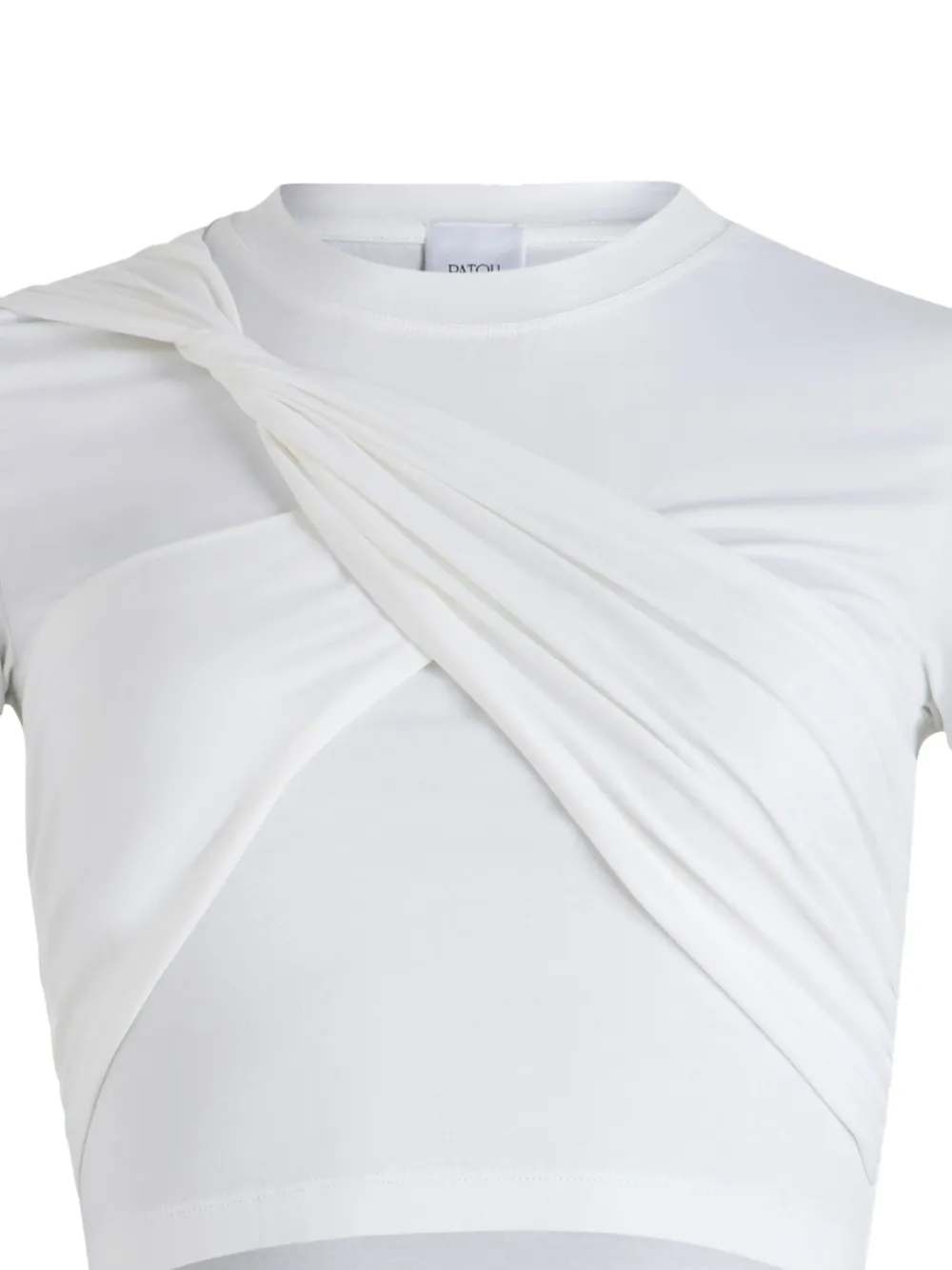 Patou Gedrapeerd cropped T-shirt - Wit