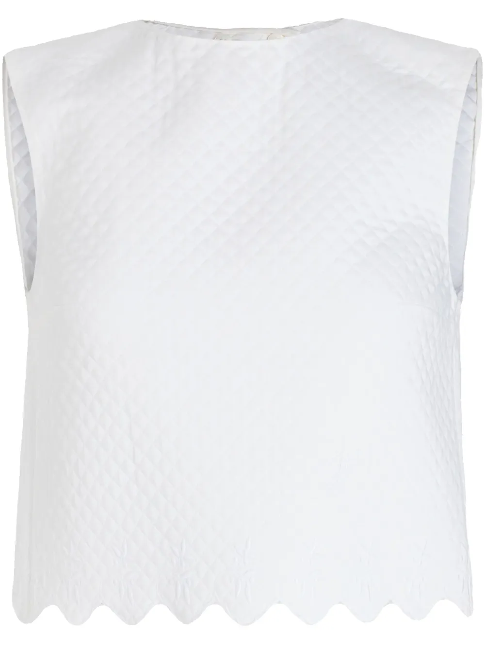 Shop Patou Quilted Crop Top In White