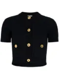 Patou cropped waffle-knit cardigan - Blue
