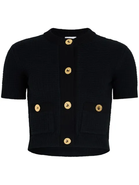 Patou cropped waffle-knit cardigan