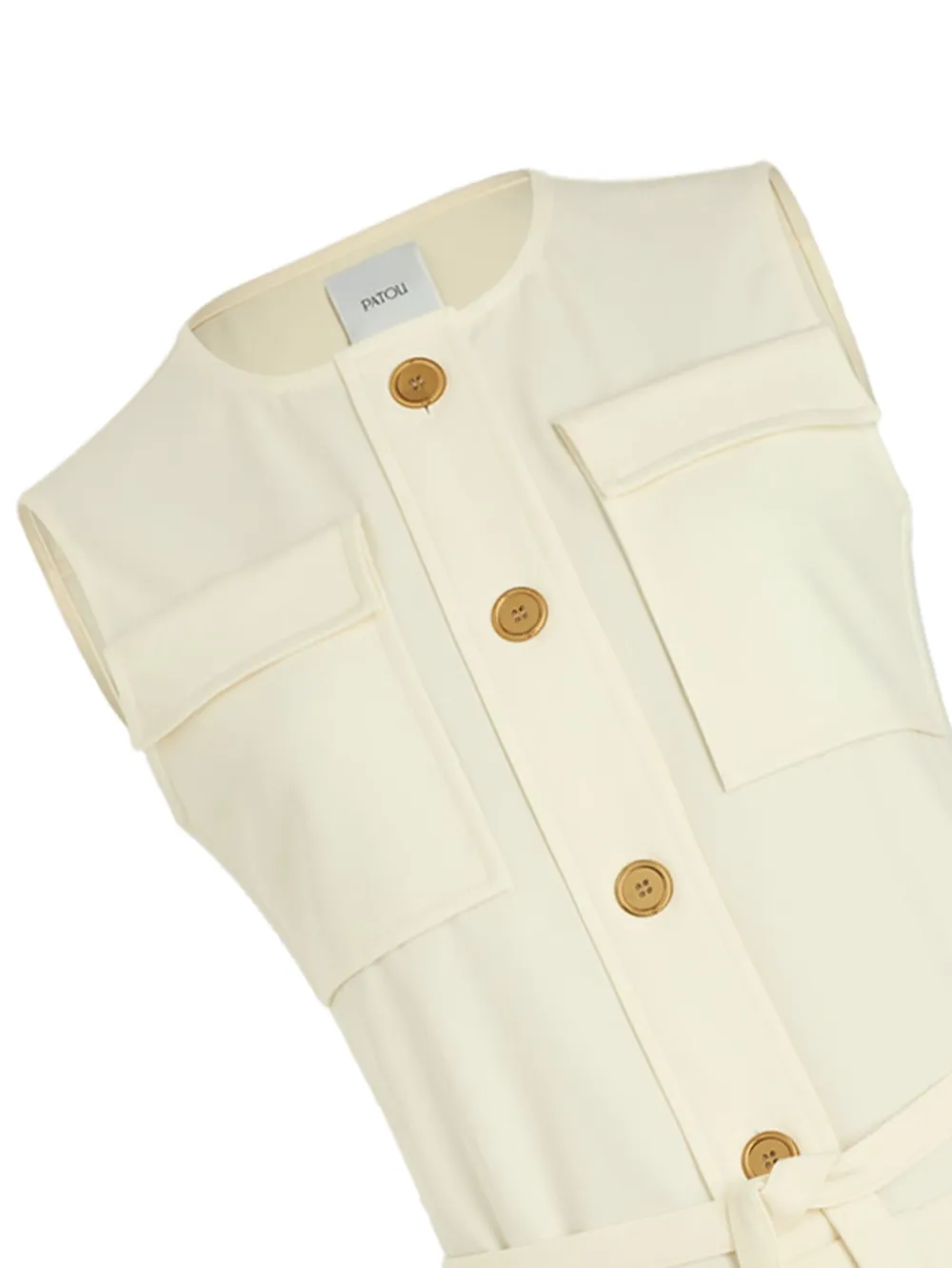 Patou Twill midi-plooirok Geel