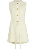 Patou pleated twill midi skirt - Yellow