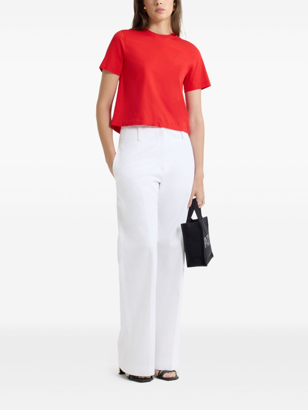 Patou T-shirt met open rug - Rood