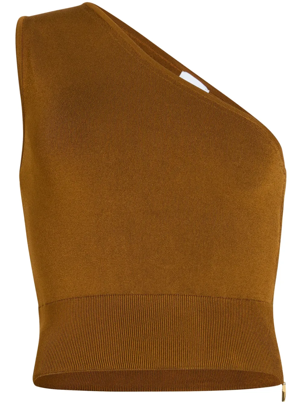 Patou One-shoulder Knit Top In Brown