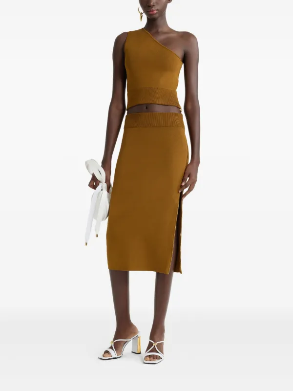 Patou ワンショルダー ニットトップ | ブラウン | FARFETCH JP