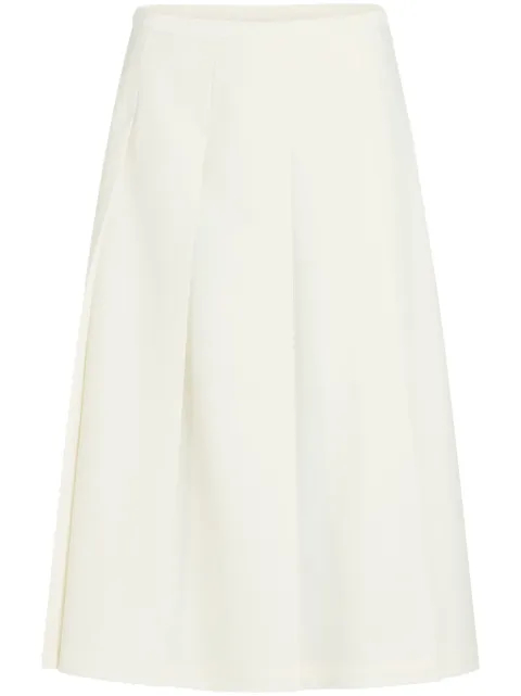 Patou pleated twill midi skirt